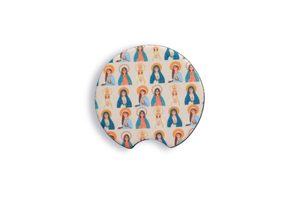 Blessed Mother Car Coasters Set of 2