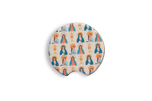 Blessed Mother Car Coasters Set of 2