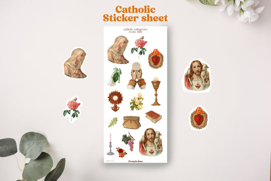 Catholic Cottagecore Sticker Sheet
