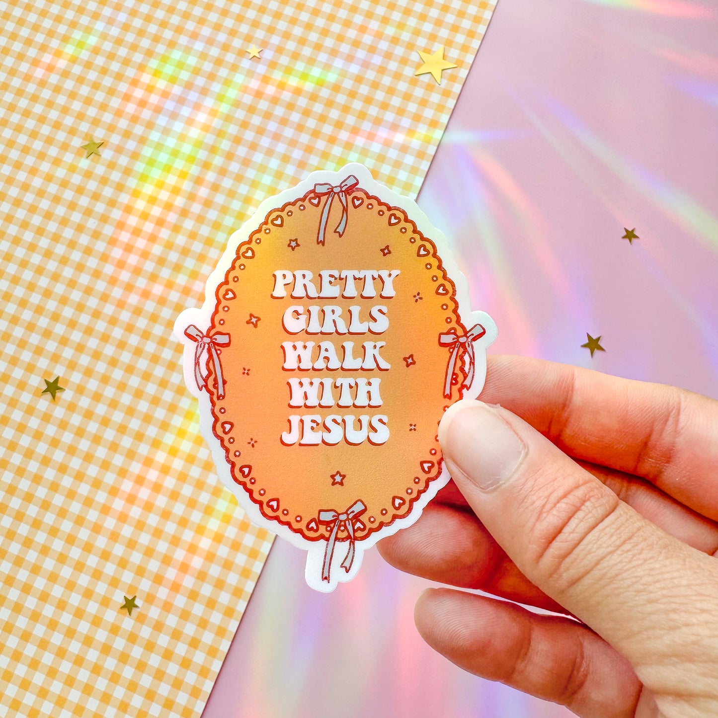 Pretty Girls Walk With Jesus Sticker