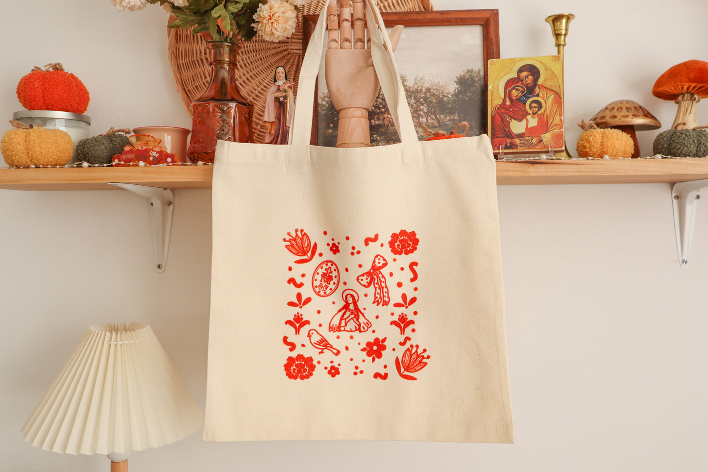 Marian Pattern Canvas Tote Bag