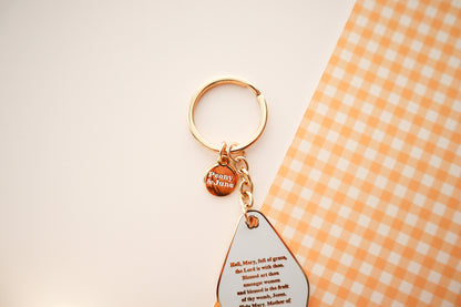 Marian Enamel Keychain