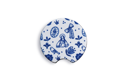Blue Marian Car Coasters Set of 2