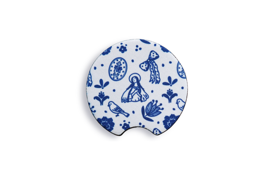 Blue Marian Car Coasters Set of 2