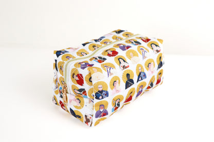 Saints Quilted Makeup Bag