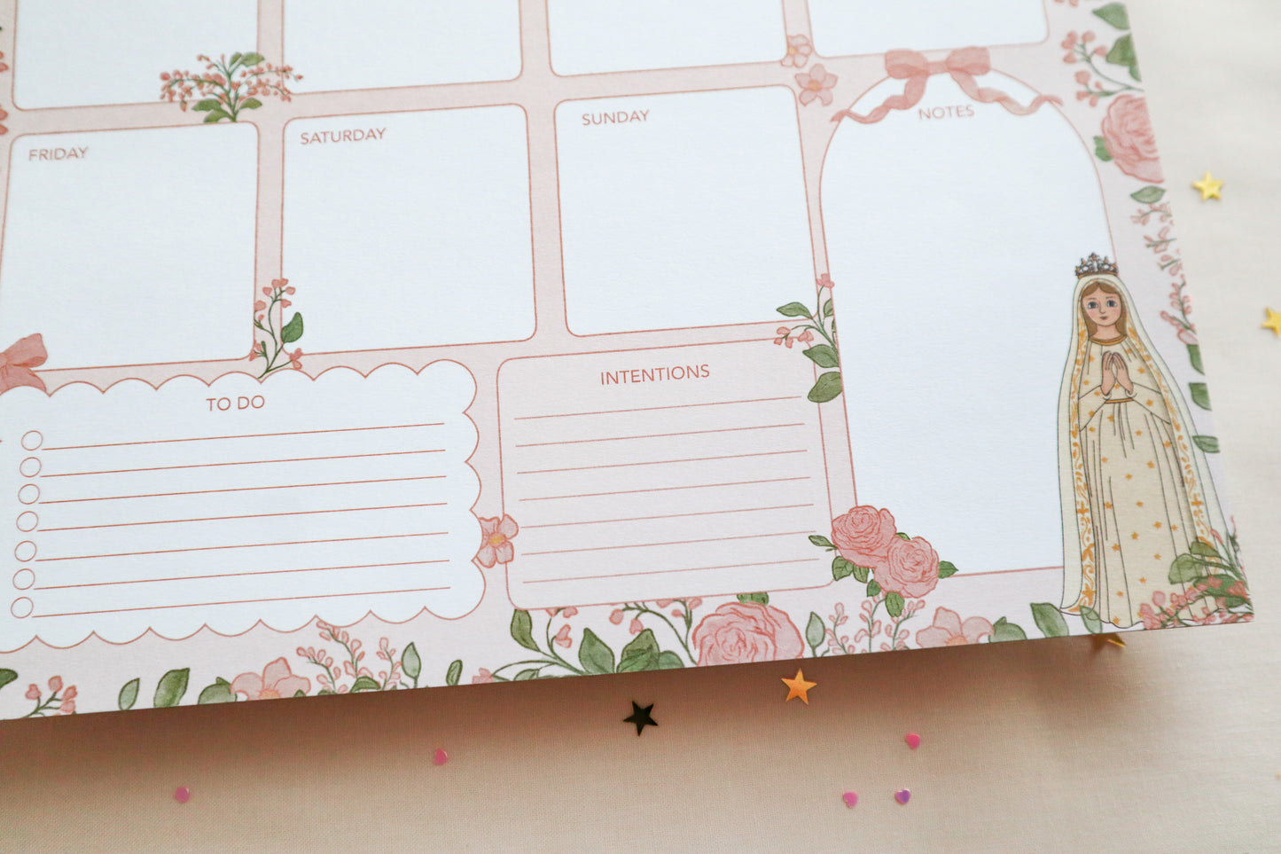 Our Lady Of Fatima Weekly Planner Notepad