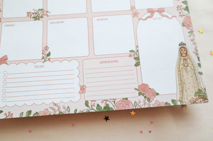 Our Lady Of Fatima Weekly Planner Notepad