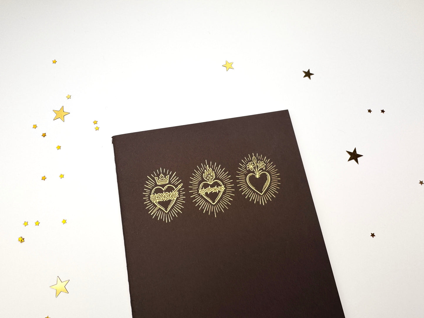 Brown Holy Hearts A6 Softcover Notebook