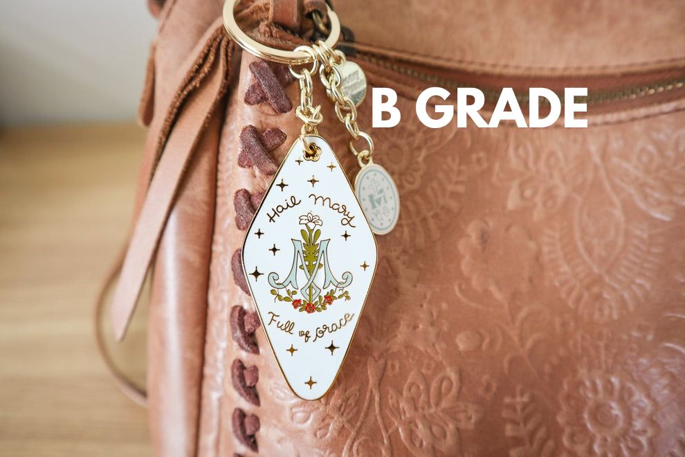 B GRADE Marian Enamel Keychain