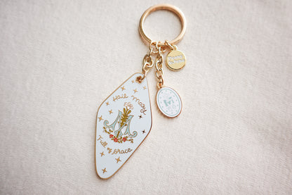 Marian Enamel Keychain