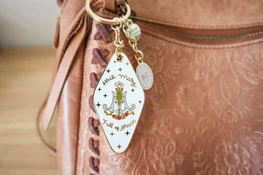 Marian Enamel Keychain