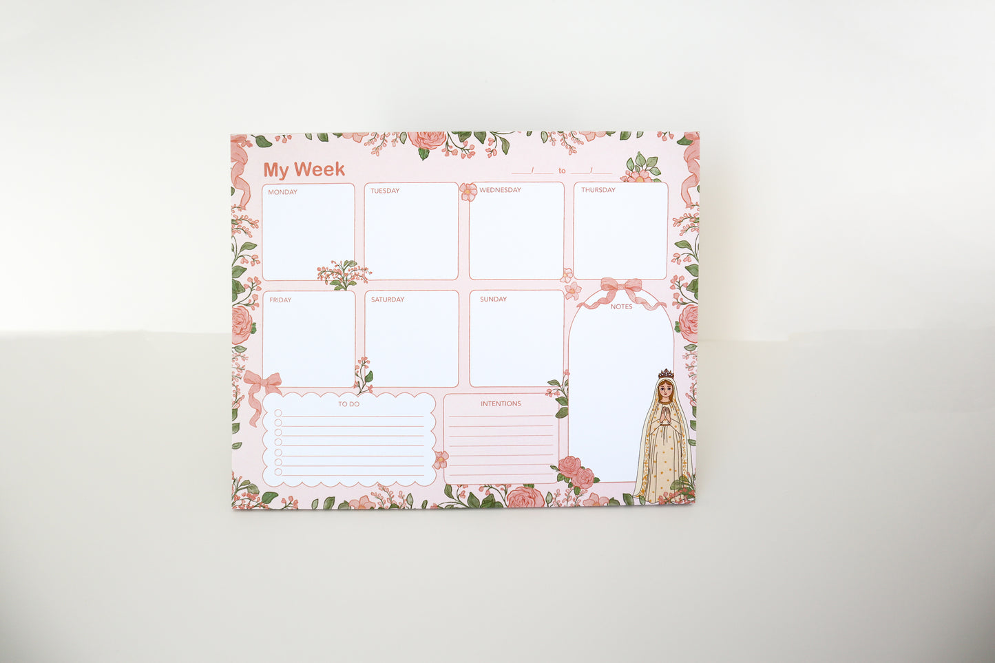 Our Lady Of Fatima Weekly Planner Notepad