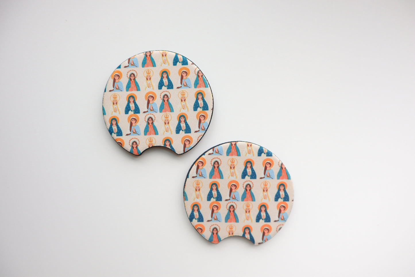 Blessed Mother Car Coasters Set of 2