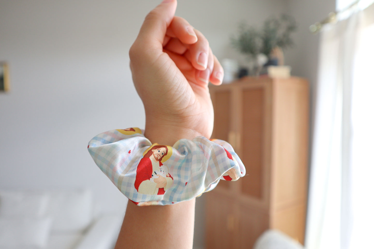 The Good Shepherd Medium Satin Scrunchie