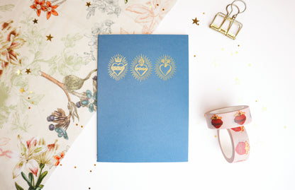 Blue Holy Hearts A6 Softcover Notebook
