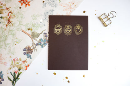 Brown Holy Hearts A6 Softcover Notebook