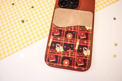Catholic Symbols Phone Wallet - Brown