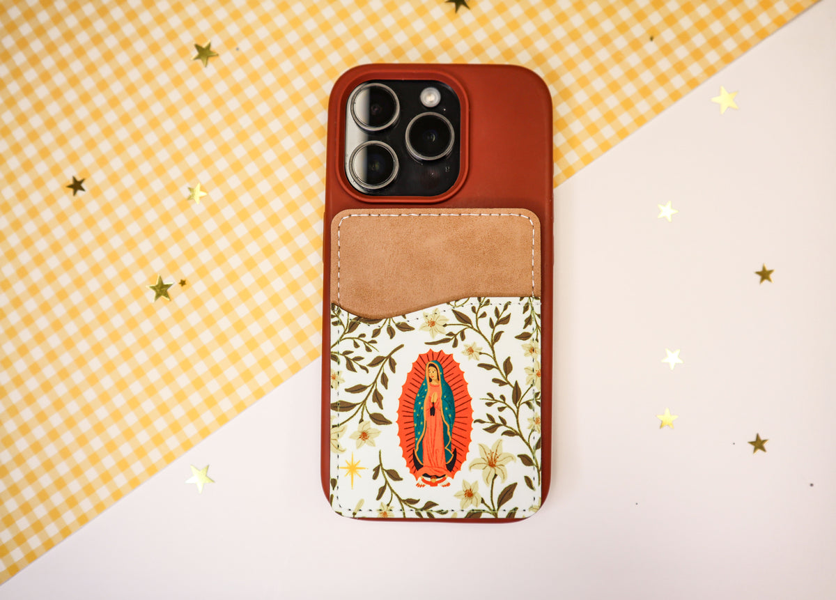 White Guadalupe Phone Wallet