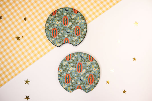 Blue Guadalupe Car Coasters