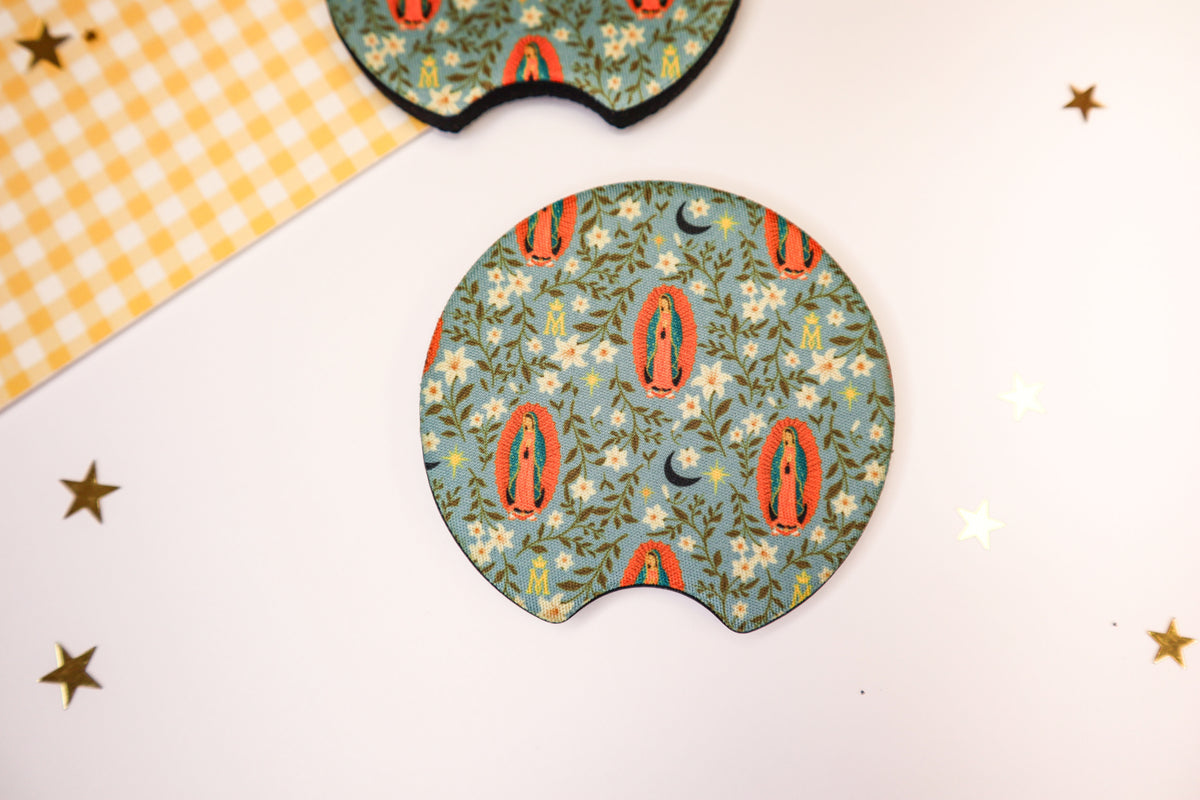 Blue Guadalupe Car Coasters