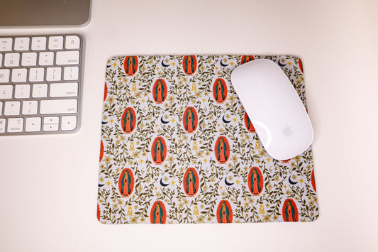 White Guadalupe Mouse Pad
