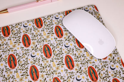 White Guadalupe Mouse Pad