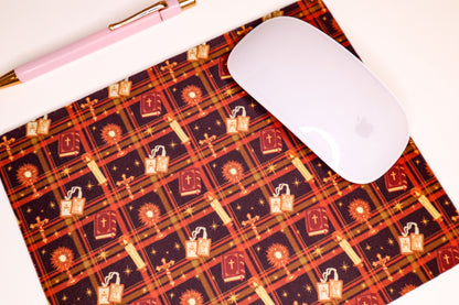 Catholic Symbols Mouse Pad - Brown