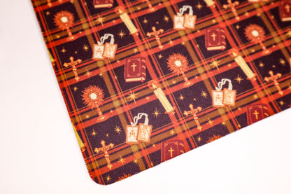 Catholic Symbols Mouse Pad - Brown