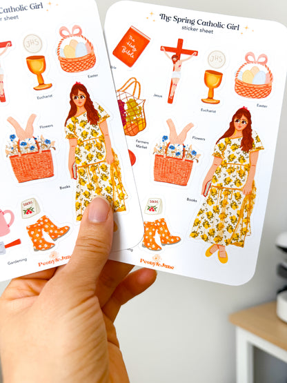 The Spring Catholic Girl Sticker Sheet
