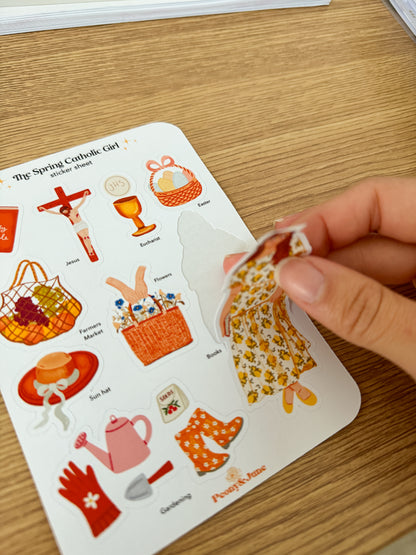 The Spring Catholic Girl Sticker Sheet