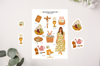 The Spring Catholic Girl Sticker Sheet