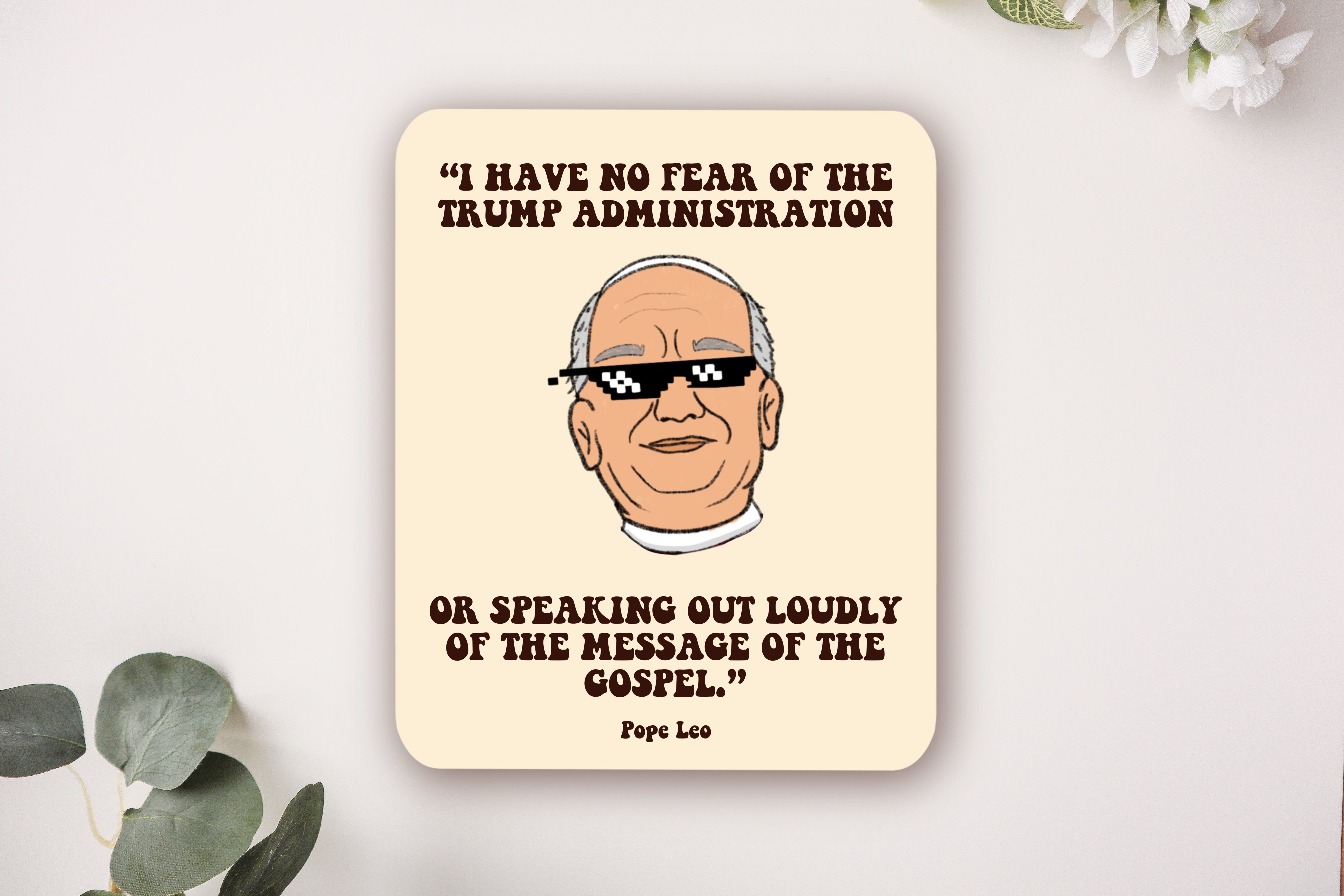 Pope Leo Vinyl Sticker – Peony&June Illustration