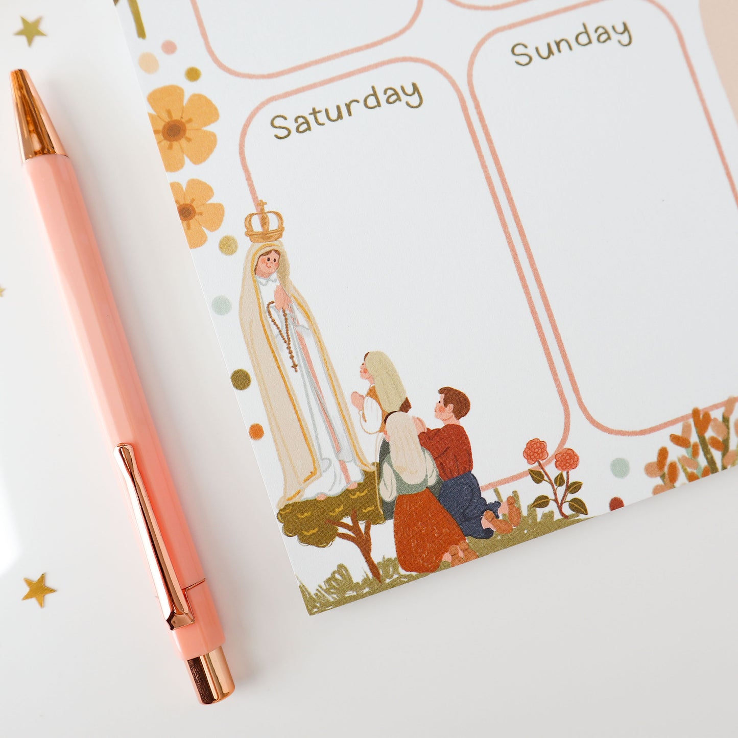 Our Lady Of Fatima Weekly Planner Notepad