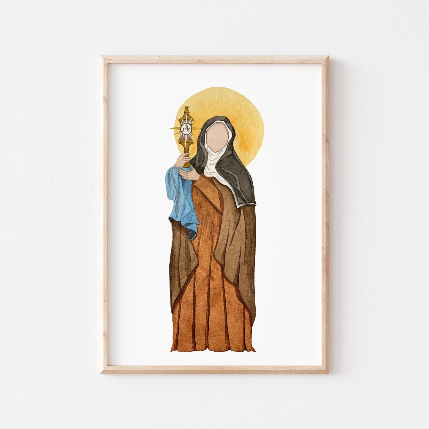 St Clare of Assisi Watercolor Print